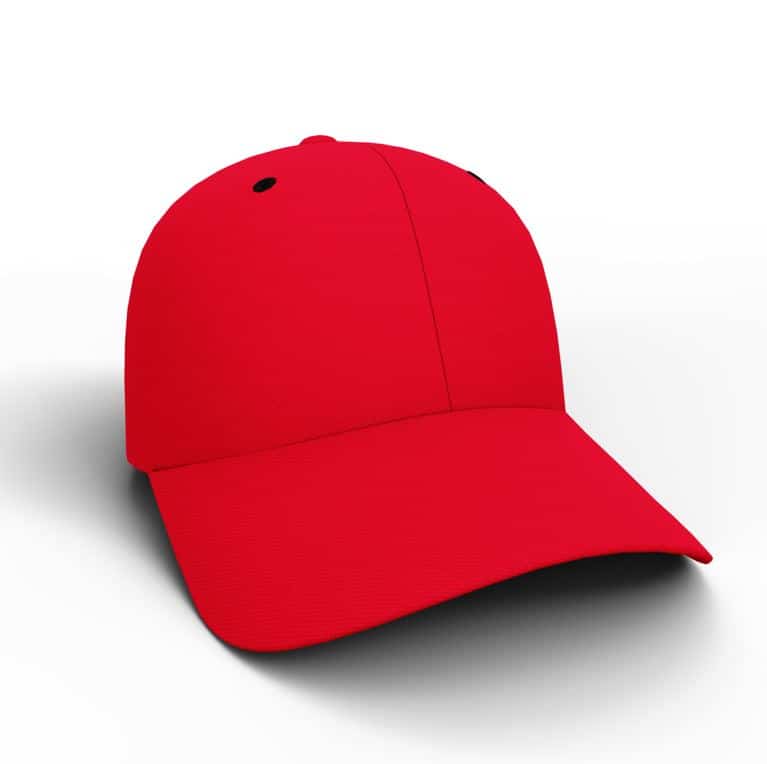 red baseball cap on a white background