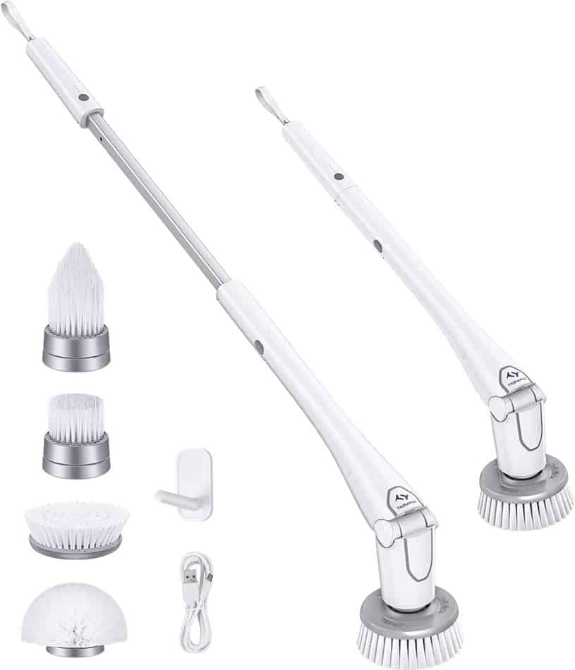 tilswall electric spin tile scrubber with attachments