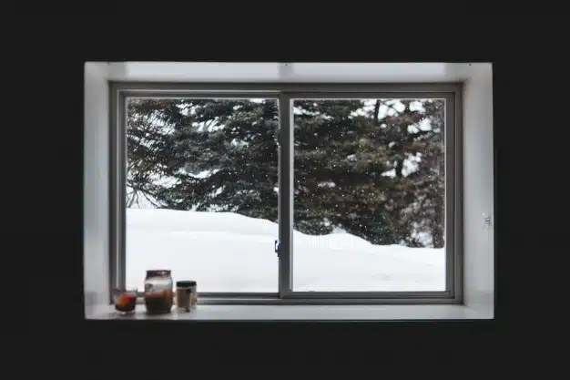 White wooden frame glass window