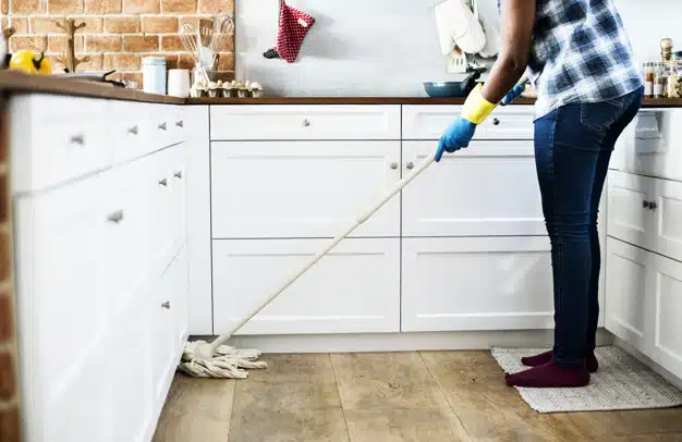 Woman doing kitchen chores