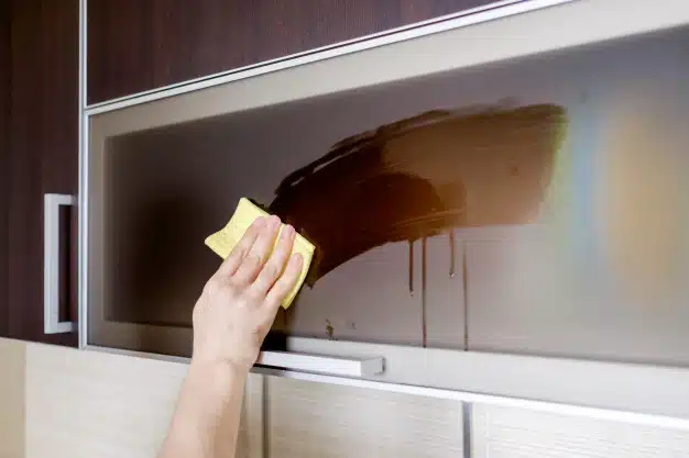 Cleaning window kitchen forniture