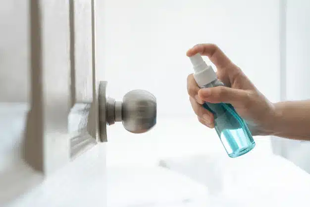 Cleaning doorknob