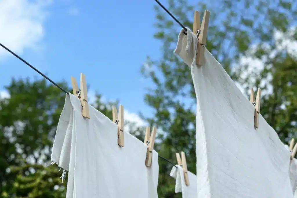 White washing hanging in the fresh air