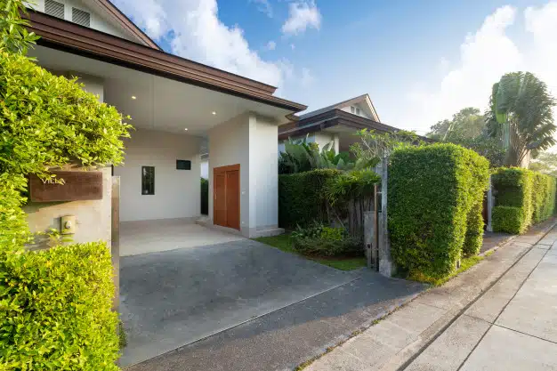 Carport modern luxury house