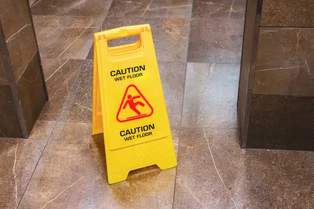 Warning sign for cleaning floors