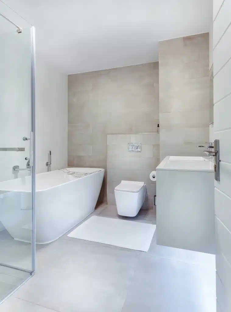 All white clean bathroom