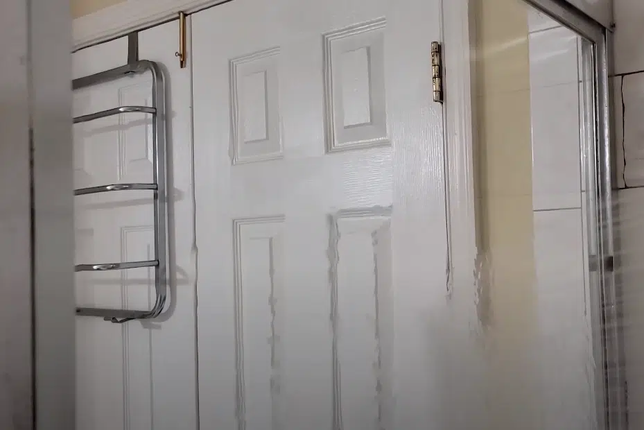 A clean, see through shower screen