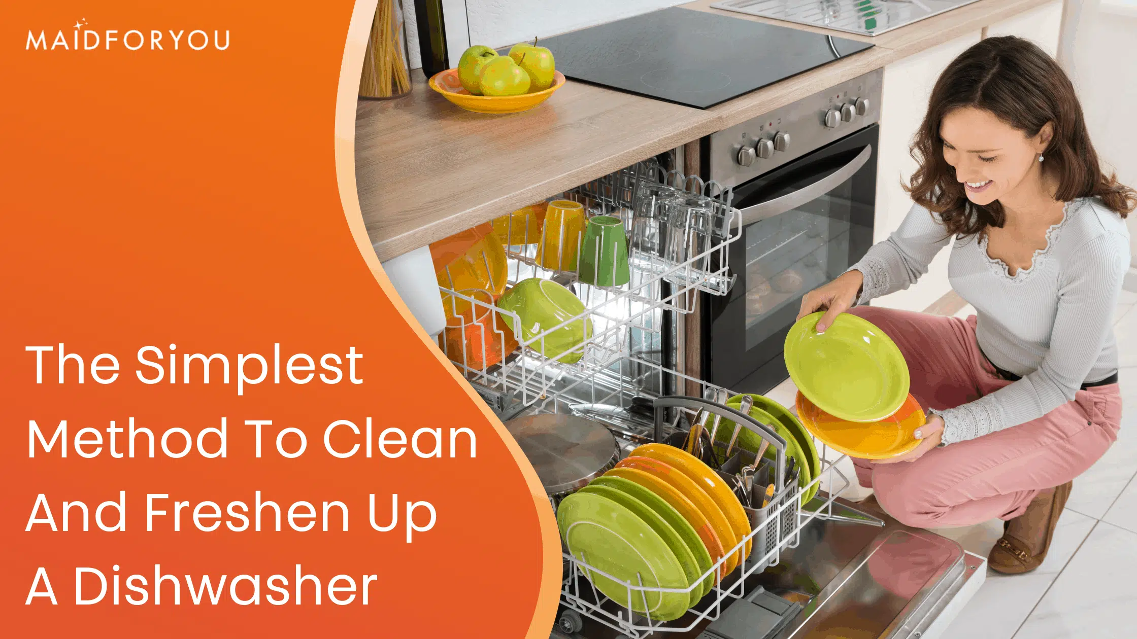 The simplest method to clean and freshen up a dishwasher custom graphic