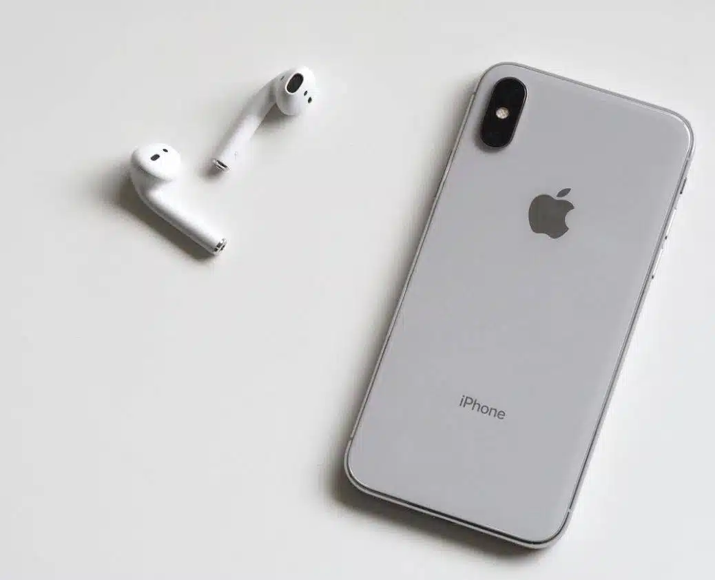 apple iphone and 2 airpods