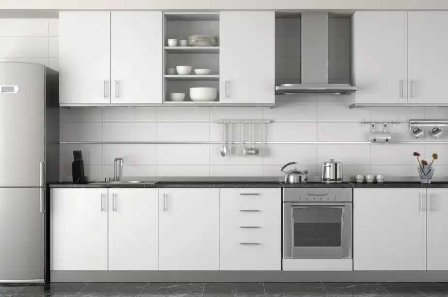 modern designed all-white inspired kitchen