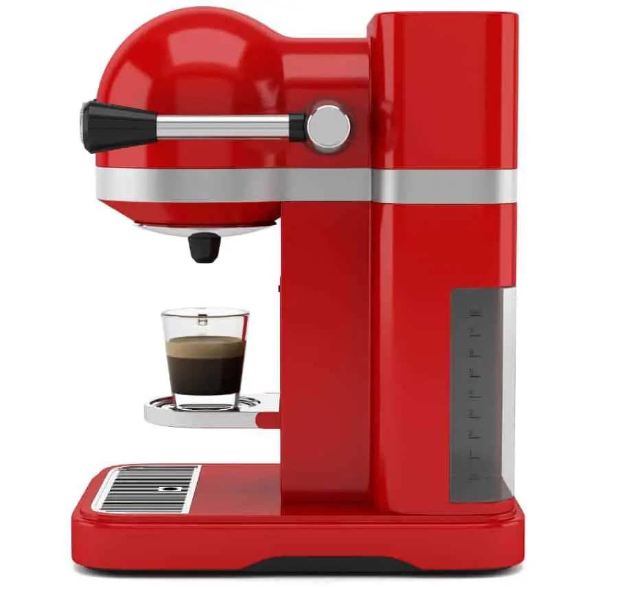 modern all red coffee machine