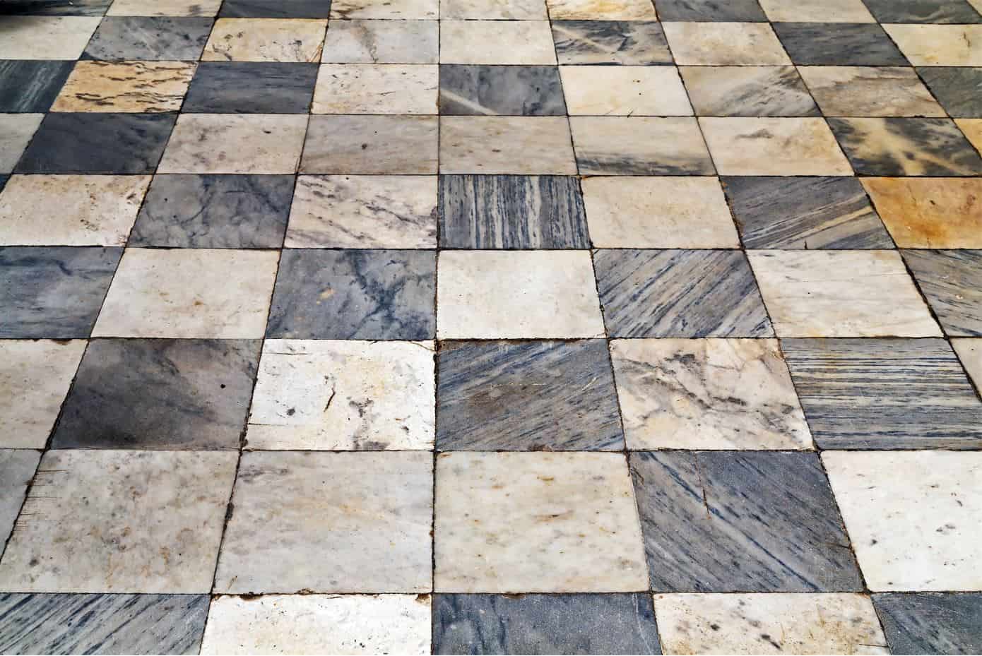 top view of a stained acqua and white coloured travertine floor