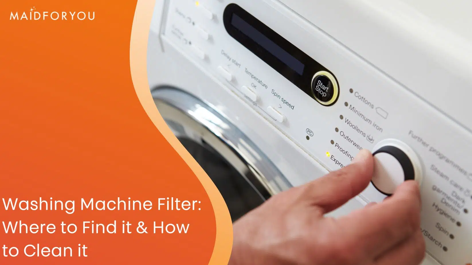 washing machine filter cleaning custom graphic