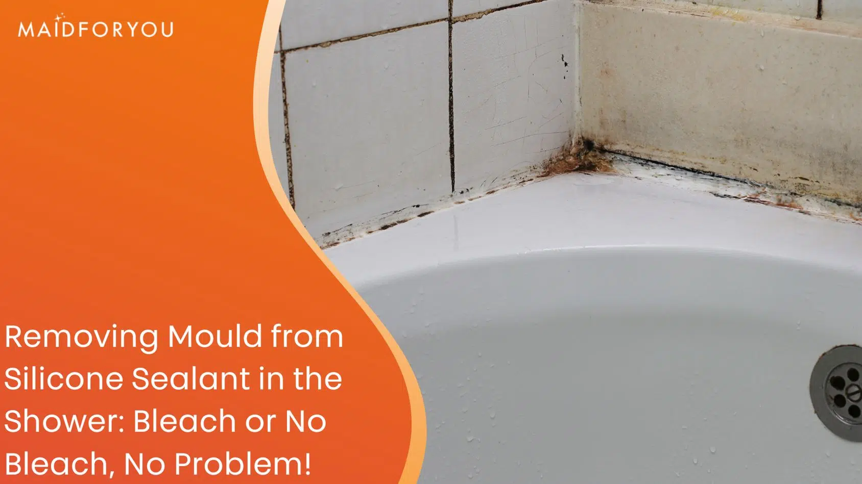 removing mould from the silicone sealant in shower custom graphic