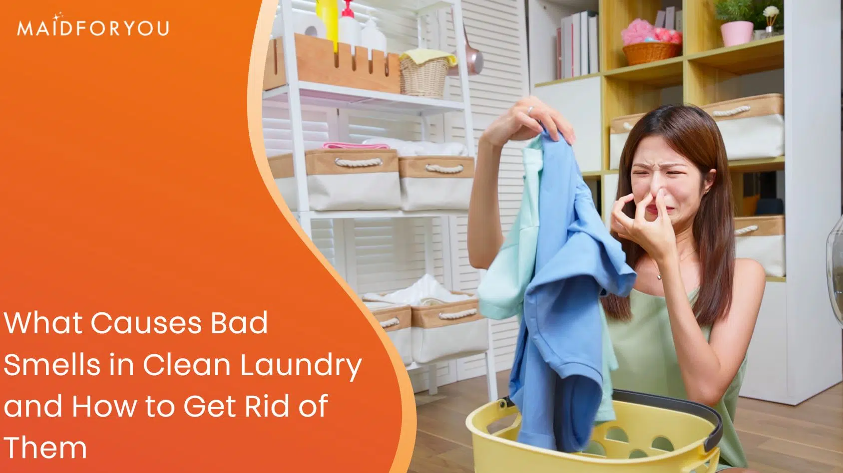cause of bad smells in clean laundry custom graphic