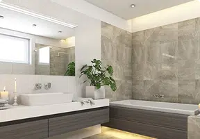 Bathroom Close up of bathroom with natural stone