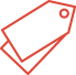 Red icon depicting two price tags