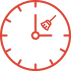 Red icon of cloth depicting 3pm.