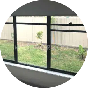 pictures of a living room window after it has been cleaned