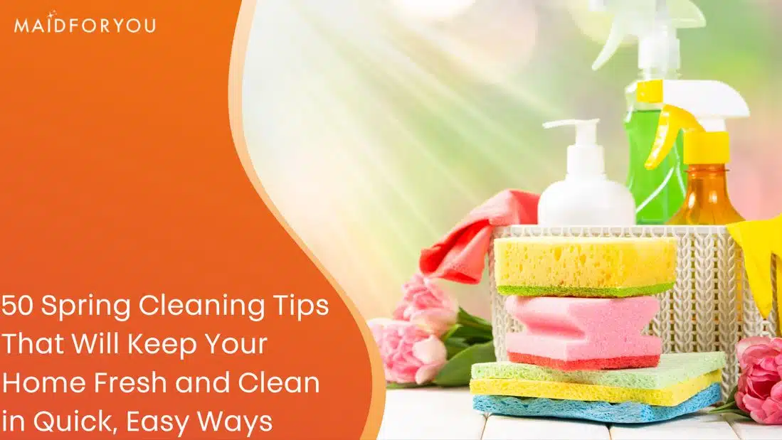 50 spring cleaning tips custom graphic