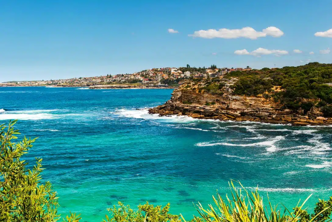 view of the ocean as seen from the coogee to bondi walk