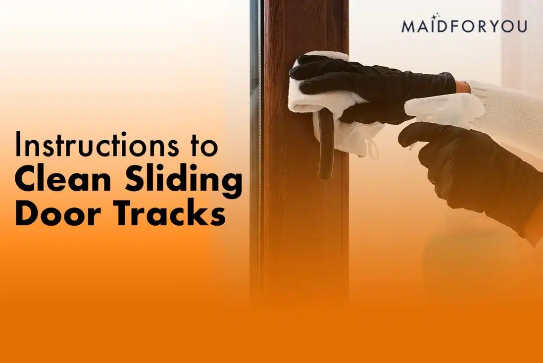 Instructions to clean sliding door tracks custom graphic