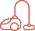 icon5 red icon of a vacuum cleaner.