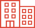red icon of a Apartment