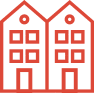 red icon of a Townhouse