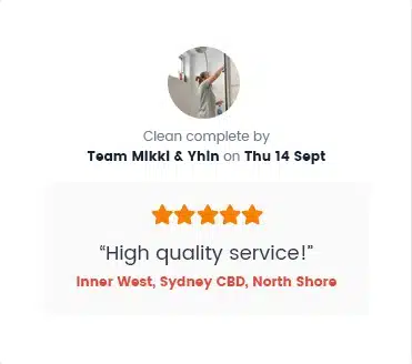 Image depicting the average rating of cleaning team mikki and yhin.