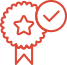 vector_smart_object Red ribbon next to red tick icon.