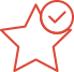 vector_smart_object_4 Red tick in a circle next to star icon.