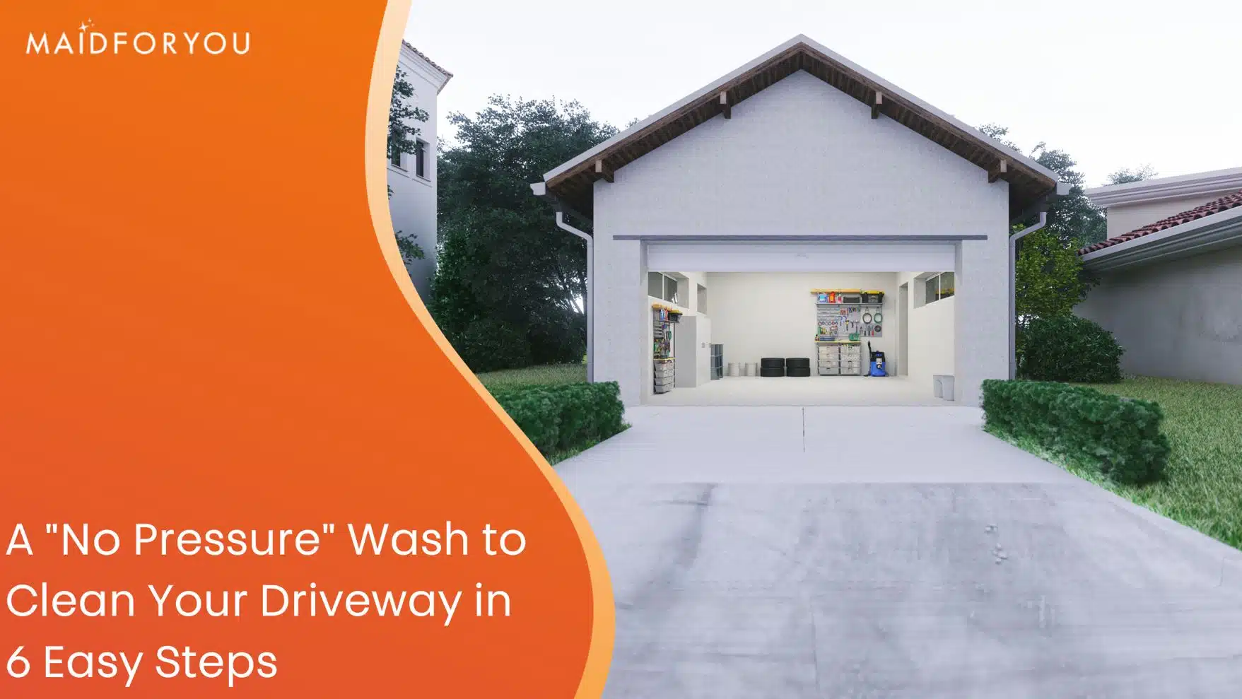 how to clean driveway without pressure washing custom graphic