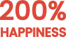 vector_smart_object4 Red icon with the text 200% Happiness.