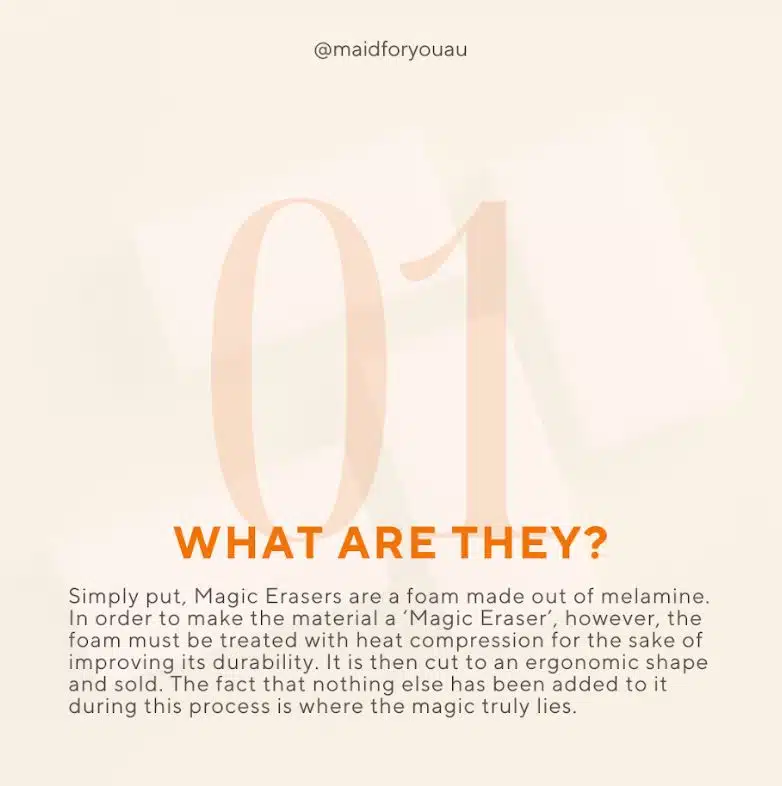 What are magic erasers custom graphic explaining what the melamine foam is