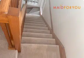 Stair after photos of a staircase that has been steam cleaned