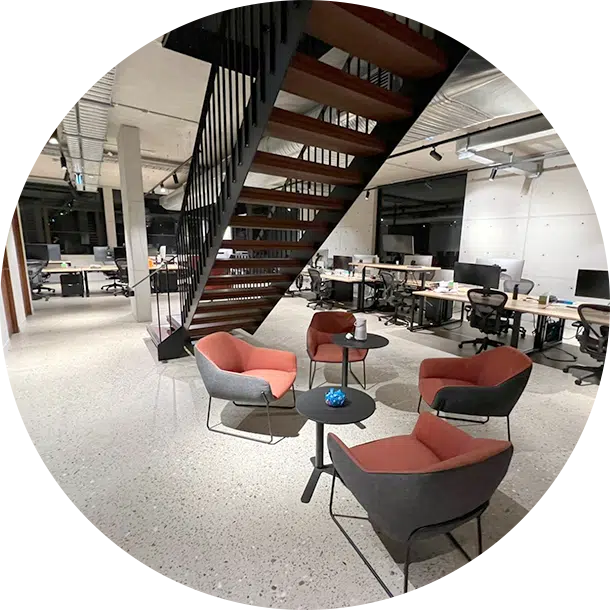 Office foyer with multiple chairs