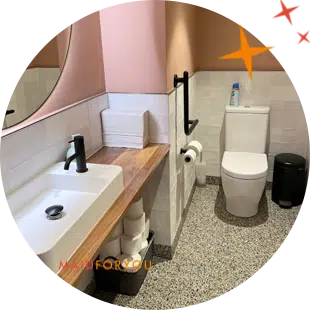 Bathroom after having been cleaned