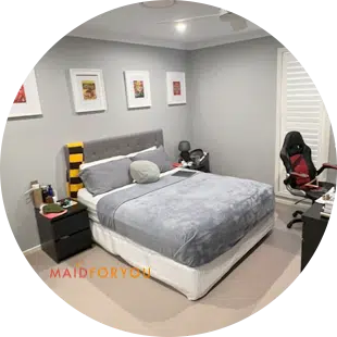 Bedroom after having been cleaned