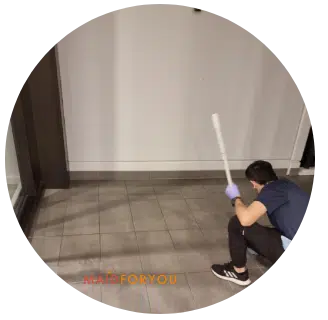 Jonathan spot cleaning balcony floor